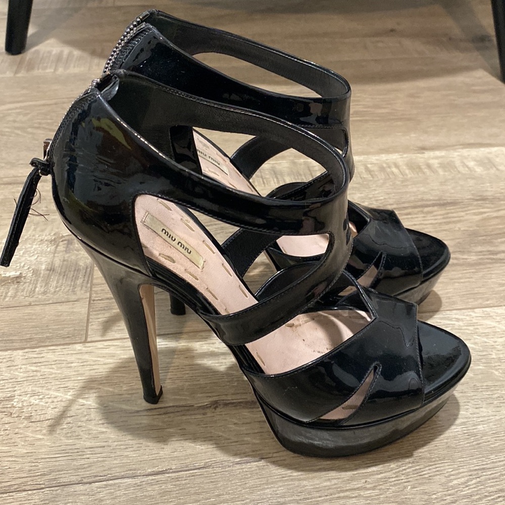 Miu Miu Patent Leather Platform Heels - Picture 3 of 8